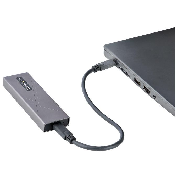 StarTech.com M2-USB-C-NVME-SATA Box Esterno SSD M.2 NVMe SATA USB-C 10Gbps Alluminio 2230 2242 2260 2280 colore Grigio