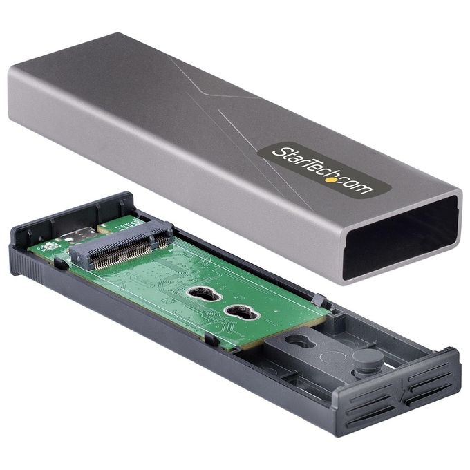 StarTech.com M2-USB-C-NVME-SATA Box Esterno SSD M.2 NVMe SATA USB-C 10Gbps Alluminio 2230 2242 2260 2280 colore Grigio