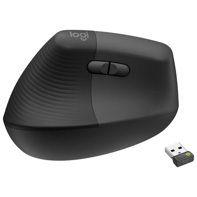 Logitech 910-006495 Lift Mouse Verticale Ergonomico per Mancini Wireless Bluetooth 4000 DPI Clic Silenziosi Fino a 2 Anni di Batteria colore Graphite