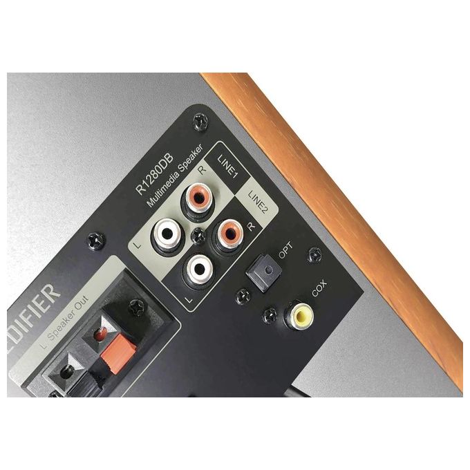 Edifier R1280DB Coppia Diffusori da Scaffale Bluetooth 42W Ingresso Ottico Coassiale RCA Telecomando colore Marrone
