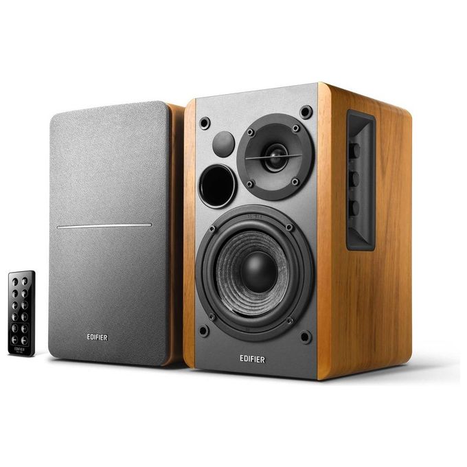 Edifier R1280DB Coppia Diffusori da Scaffale Bluetooth 42W Ingresso Ottico Coassiale RCA Telecomando colore Marrone
