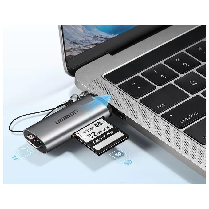 Ugreen Lettore di Schede Usb 3.2 Gen 1 Type-C Grigio