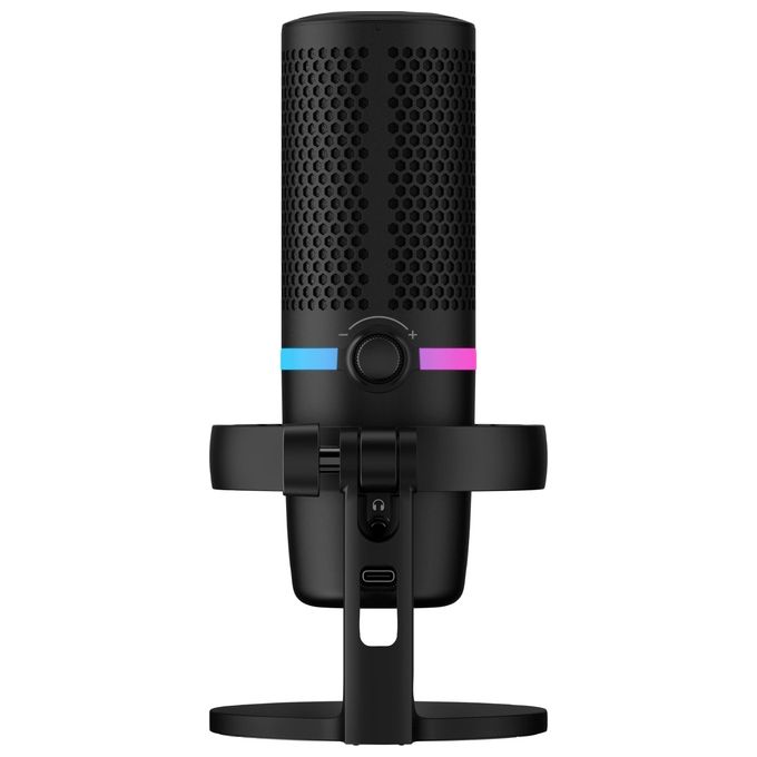HyperX 4P5E2AA DuoCast Microfono USB Condensatore 24 bit 96 kHz RGB Cardioide Omnidirezionale con Filtro Pop e ShockMount colore Nero