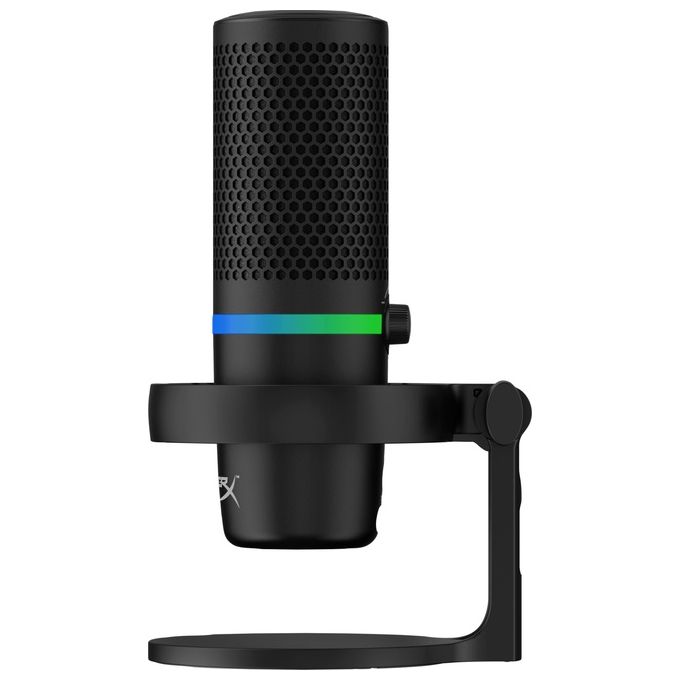 HyperX 4P5E2AA DuoCast Microfono USB Condensatore 24 bit 96 kHz RGB Cardioide Omnidirezionale con Filtro Pop e ShockMount colore Nero