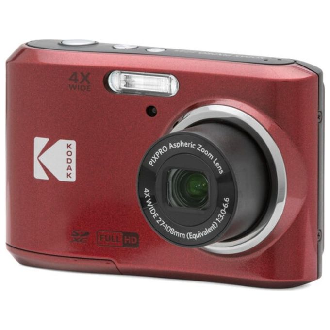 Kodak FZ45RD Pixpro Fotocamera Compatta 16 MP Zoom Ottico 4x Schermo LCD 2.7'' Video HD 720p colore Rosso