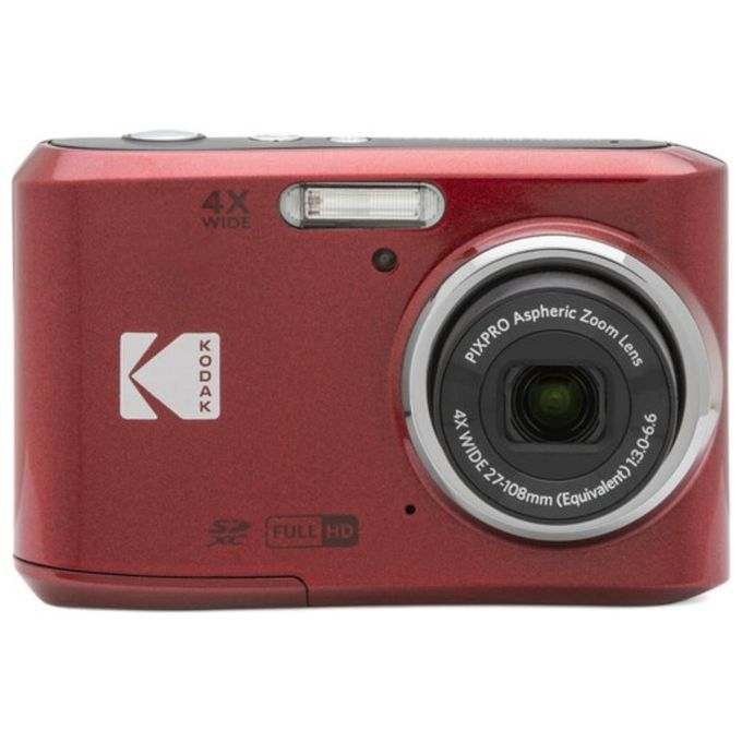 Kodak FZ45RD Pixpro Fotocamera Compatta 16 MP Zoom Ottico 4x Schermo LCD 2.7'' Video HD 720p colore Rosso