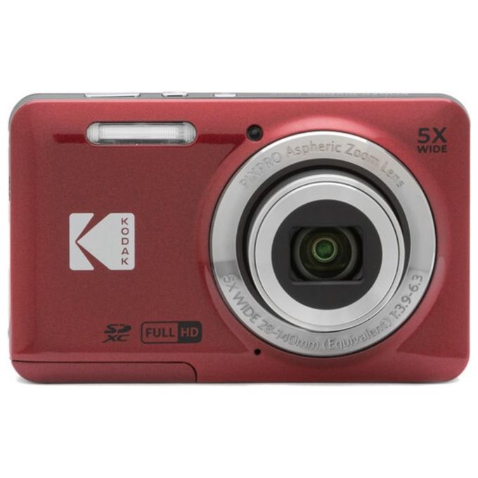 Kodak FZ55RD PIXPRO Fotocamera Compatta 16 MP CMOS Zoom Ottico 5x Grandangolo 28mm Video Full HD 1080p colore Rosso