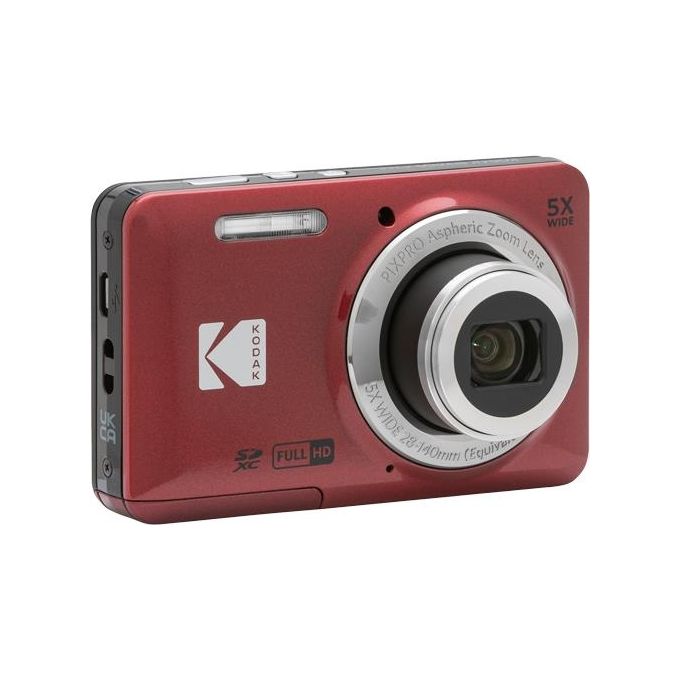 Kodak FZ55RD PIXPRO Fotocamera Compatta 16 MP CMOS Zoom Ottico 5x Grandangolo 28mm Video Full HD 1080p colore Rosso