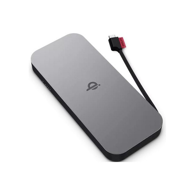 Lenovo 40ALLG1WWW Go Power Bank 10000 mAh Ricarica Wireless Qi Quick Charge 3.0 2 Porte USB-C 30W colore Nero