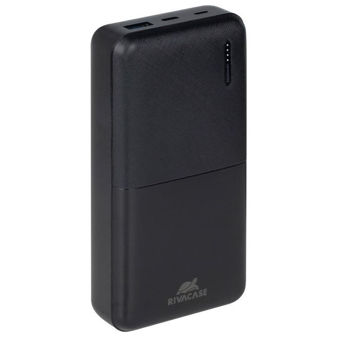 Rivacase VA2571 Power Bank Portatile 20000 mAh con Ricarica Rapida QC 3.0 e PD 3.0 Nero