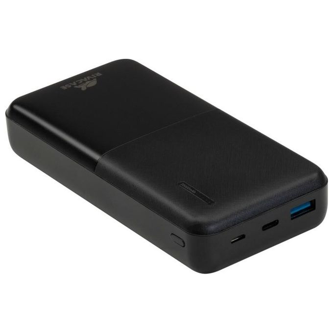 Rivacase VA2571 Power Bank Portatile 20000 mAh con Ricarica Rapida QC 3.0 e PD 3.0 Nero