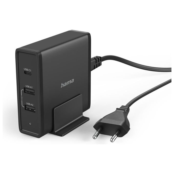 Hama 00200017 Stazione di Ricarica Universale 65 W con USB C e USB A 1 porta USB C 2 porte USB A colore Nero