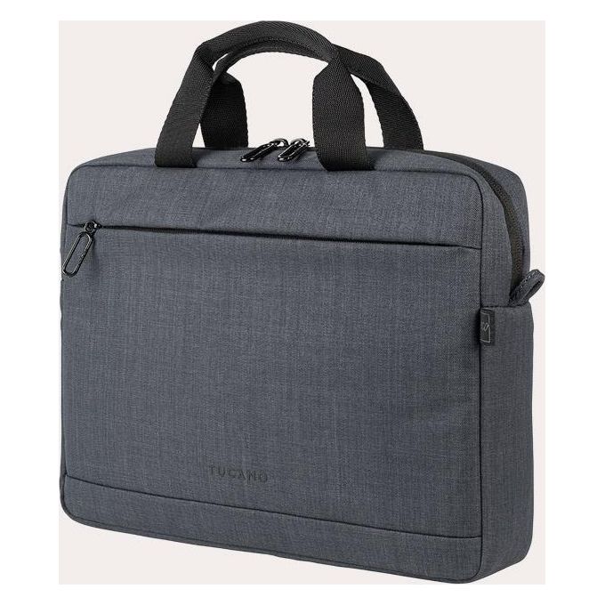 Tucano BSTOP1112-BK Stop Borsa per Notebook 11'' 12'' MacBook Air Pro 13'' Tessuto Riciclato Tracolla Rimovibile colore Nero
