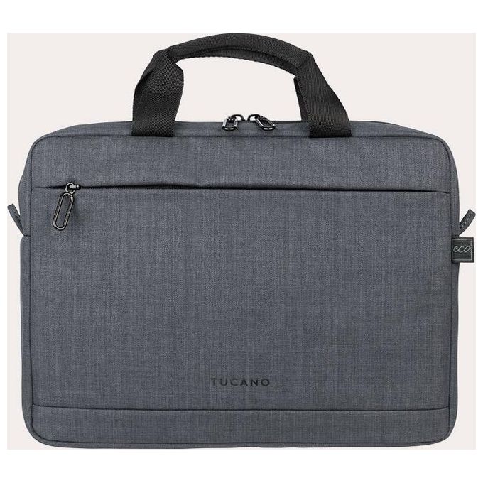 Tucano BSTOP1112-BK Stop Borsa per Notebook 11'' 12'' MacBook Air Pro 13'' Tessuto Riciclato Tracolla Rimovibile colore Nero