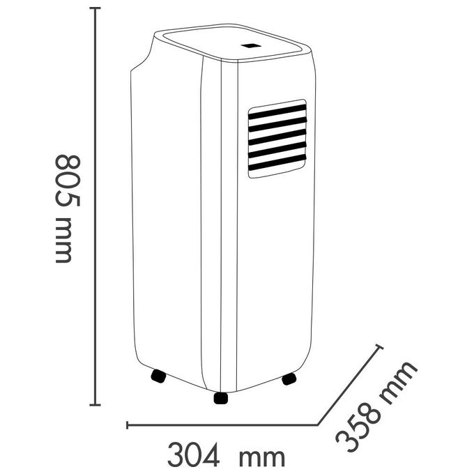 Argo ALTEA Condizionatore portatile 8000 BTU Classe A Raffrescamento Ventilazione Deumidificazione colore Bianco