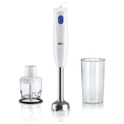 Braun MQ10.201M MultiQuick 1 Frullatore ad Immersione 450W asta acciaio inox tritatutto 350 ml bicchiere 600 ml colore Bianco