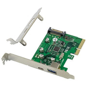 Conceptronic EMRICK09G Adattatore Interno PCIe 3.0 x4 con 2 Porte USB 3.2 Gen 2 10 Gbps USB-C e USB-A Low Profile colore Argento