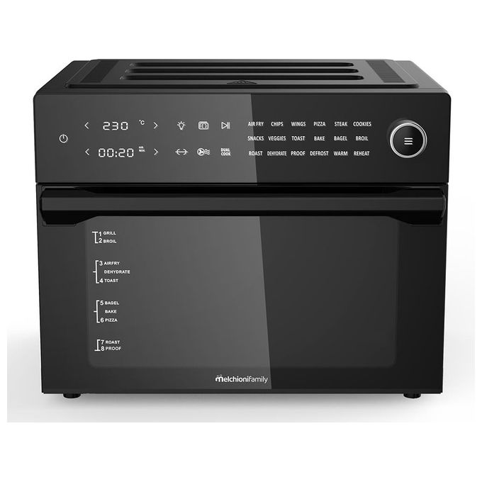 Melchioni Family 118340032 Benedetta Friggitrice ad aria 30 L 1800 W 18 programmi display LED colore Nero