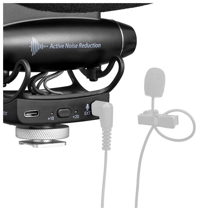 Joby JB01715-BWW Wavo PRO Microfono Direzionale On-Camera con Riduzione Attiva Rumore ANR e Supporto Rycote colore Nero