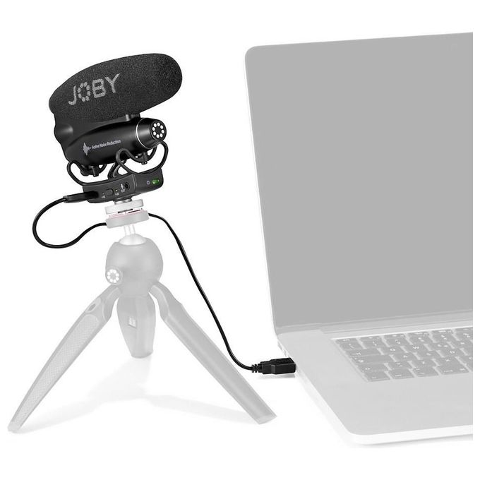 Joby JB01715-BWW Wavo PRO Microfono Direzionale On-Camera con Riduzione Attiva Rumore ANR e Supporto Rycote colore Nero