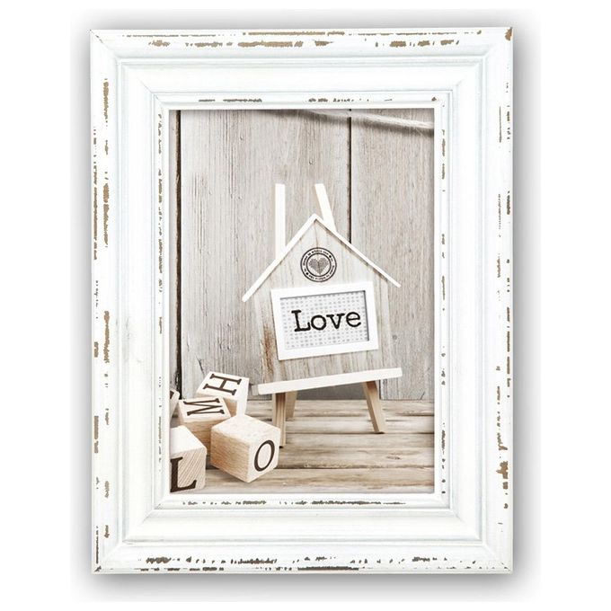 Zep Cornice Portafoto Rivoli Bianco 10x15cm in Legno