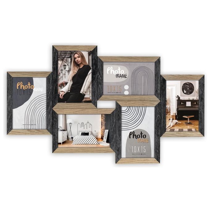 Zep Cornice Portafoto Vercelli Nero 6x10x15cm in Legno