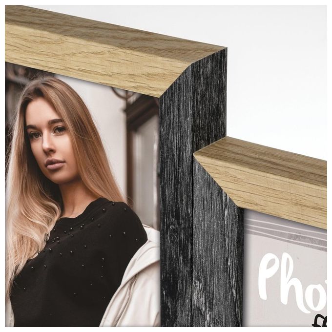 Zep Cornice Portafoto Vercelli Nero 6x10x15cm in Legno