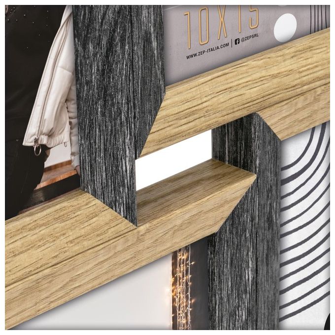 Zep Cornice Portafoto Vercelli Nero 6x10x15cm in Legno