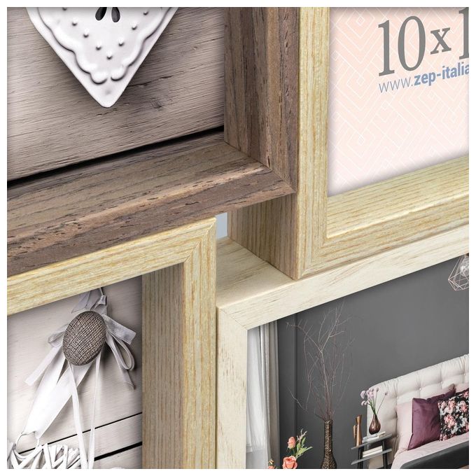 Zep TY025 Montreaux 12Q Cornice per Foto in Legno 12 pezzi 10x15 cm Orientamento Misto colore Beige Marrone