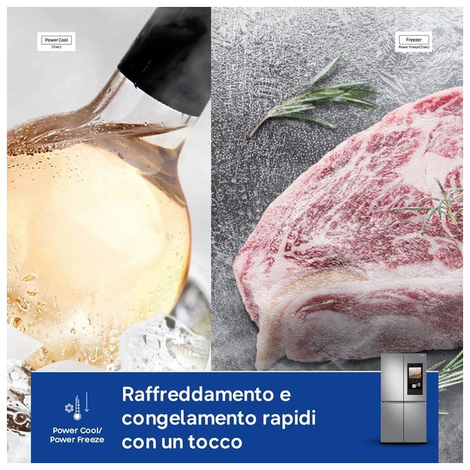 Samsung RF65DG9H0ESREF Family Hub Frigorifero 4 Porte 636 L 183 cm Classe E 37 dB Total No Frost Wi-Fi colore Inox Spazzolato
