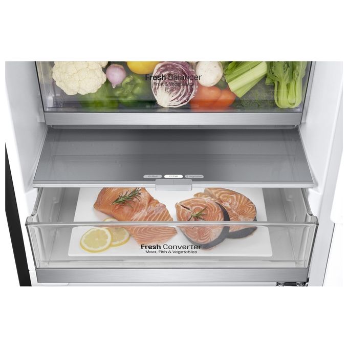 LG GBB72MCVBN Frigorifero Combinato 384 L 203 cm Classe B 35 dB No Frost Wine Rack MetalFresh colore Nero