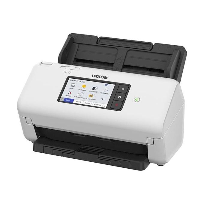 Brother ADS4700WRE1 Scanner Desktop A4 ADF 80 Fogli 40 ppm Fronte Retro WiFi LAN USB 3.0 Touchscreen 10.9 cm colore Nero