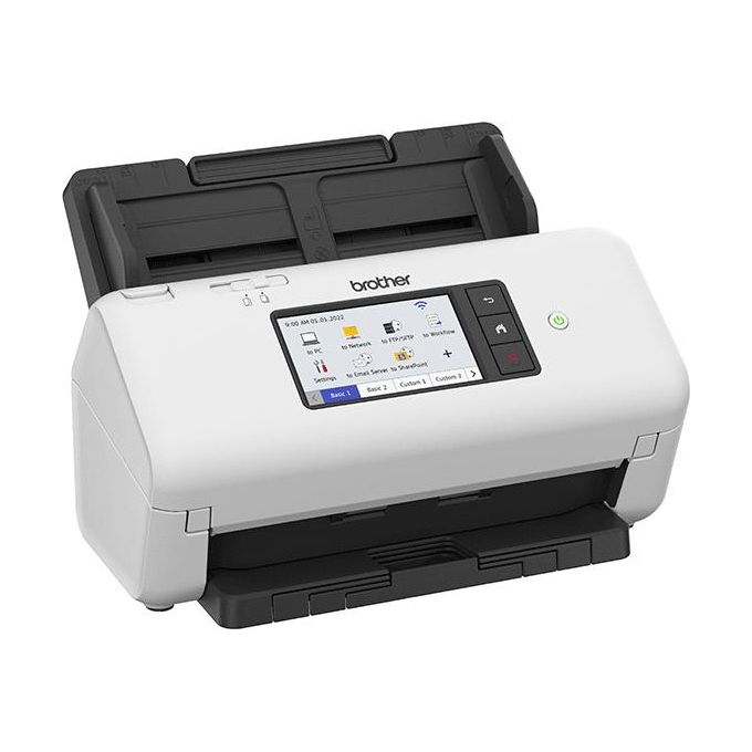 Brother ADS4700WRE1 Scanner Desktop A4 ADF 80 Fogli 40 ppm Fronte Retro WiFi LAN USB 3.0 Touchscreen 10.9 cm colore Nero