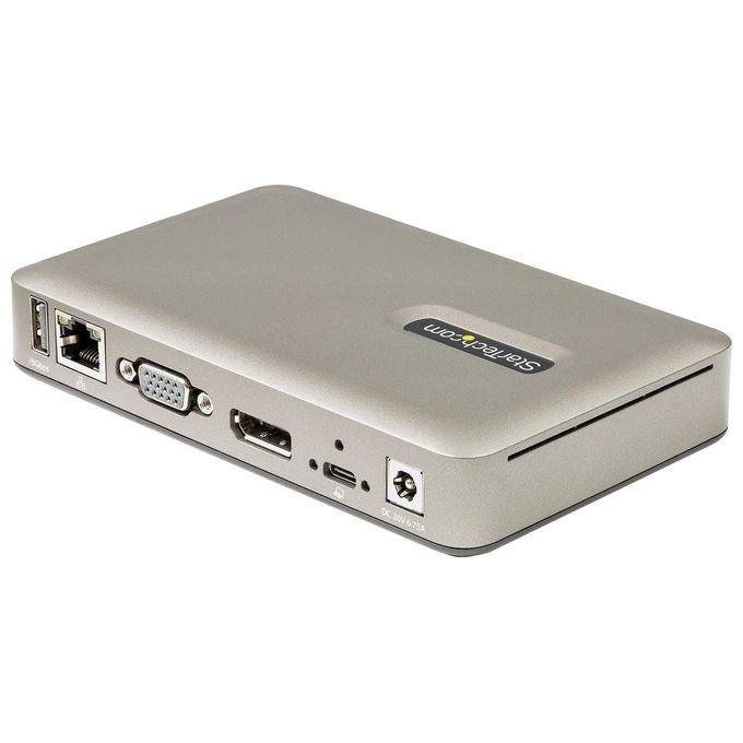 StarTech.com DKM30CHDPDUE Docking Station USB-C USB tipo C a DisplayPort 4K 30Hz o VGA Ricarica USB Power Delivery 65W Hub USB 3.1 Gen 1 a 4 porte Ethernet colore Grigio