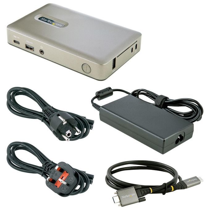 StarTech.com DKM30CHDPDUE Docking Station USB-C USB tipo C a DisplayPort 4K 30Hz o VGA Ricarica USB Power Delivery 65W Hub USB 3.1 Gen 1 a 4 porte Ethernet colore Grigio