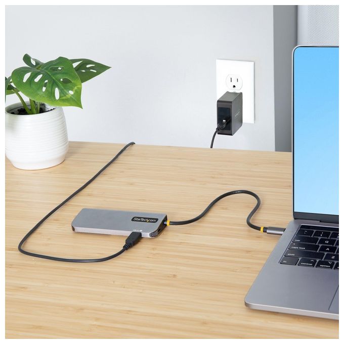StarTech 127B-USBC-MULTIPORT Adattatore USB-C Multiporta Hub 6in1 HDMI 4K 60Hz 3x USB-A 5Gbps 100W PD GbE Cavo 30cm colore Grigio