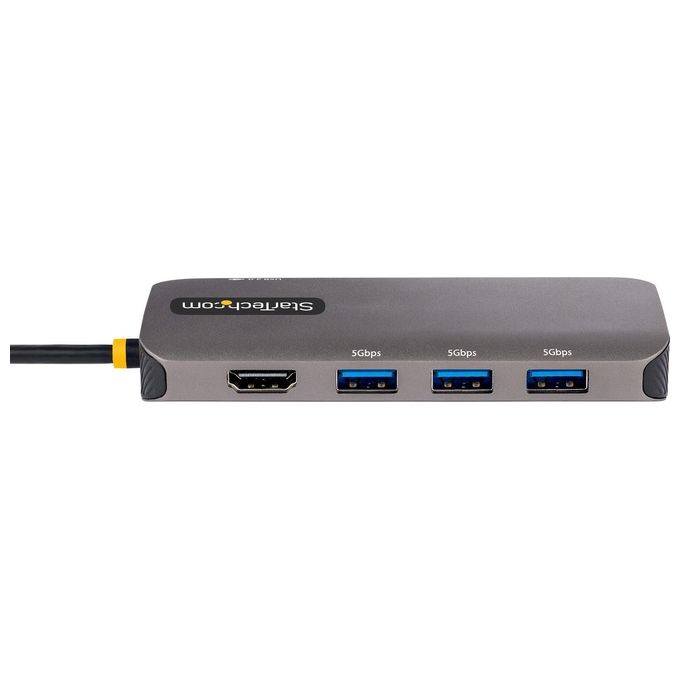 StarTech 127B-USBC-MULTIPORT Adattatore USB-C Multiporta Hub 6in1 HDMI 4K 60Hz 3x USB-A 5Gbps 100W PD GbE Cavo 30cm colore Grigio