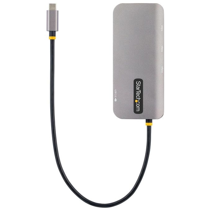 StarTech 127B-USBC-MULTIPORT Adattatore USB-C Multiporta Hub 6in1 HDMI 4K 60Hz 3x USB-A 5Gbps 100W PD GbE Cavo 30cm colore Grigio