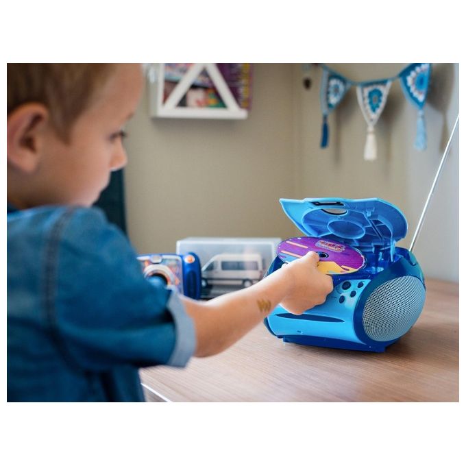 Lenco SCD-24BU KIDS Boombox con Lettore CD e Radio FM colore Blu