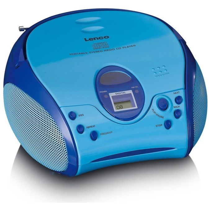 Lenco SCD-24BU KIDS Boombox con Lettore CD e Radio FM colore Blu