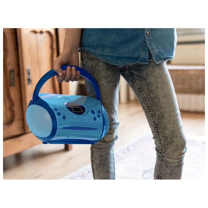 Lenco SCD-24BU KIDS Boombox con Lettore CD e Radio FM colore Blu