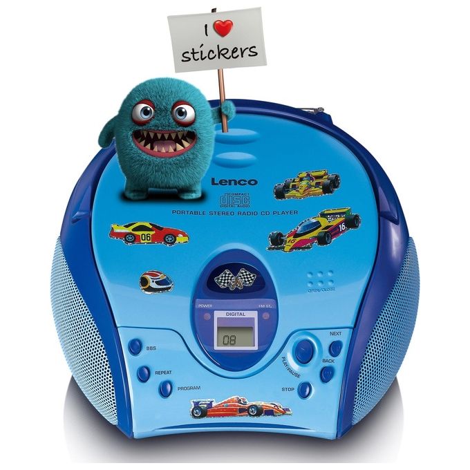 Lenco SCD-24BU KIDS Boombox con Lettore CD e Radio FM colore Blu
