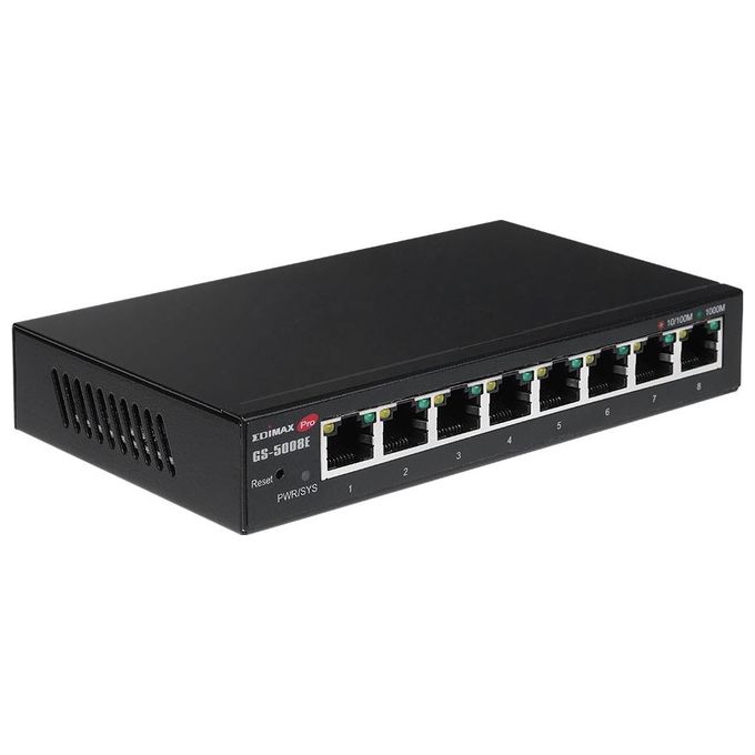 Edimax GS-5008E Switch Web Smart Gigabit a 8 porte con gestione web VLAN QoS Port Mirroring Link Aggregation colore Nero