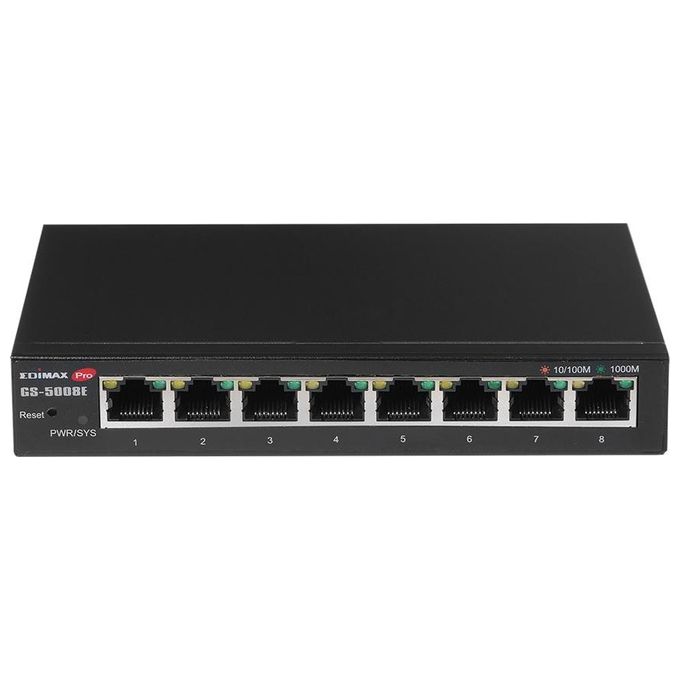 Edimax GS-5008E Switch Web Smart Gigabit a 8 porte con gestione web VLAN QoS Port Mirroring Link Aggregation colore Nero