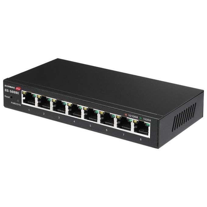 Edimax GS-5008E Switch Web Smart Gigabit a 8 porte con gestione web VLAN QoS Port Mirroring Link Aggregation colore Nero