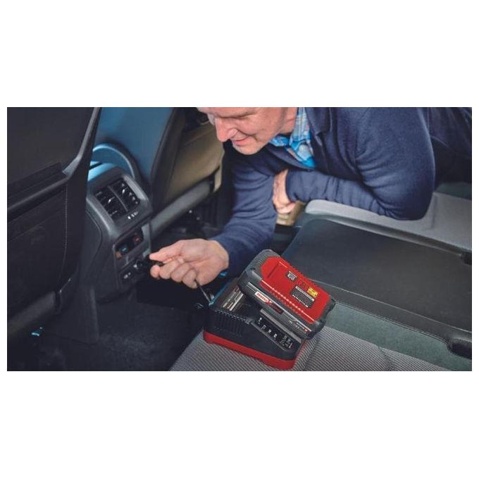 Einhell 4512113 Power X-Car Charger 3A Caricabatteria Universale per Accendisigari 18 V 3 A colore Rosso