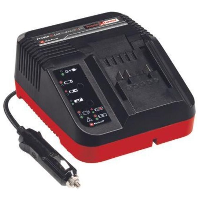 Einhell 4512113 Power X-Car Charger 3A Caricabatteria Universale per Accendisigari 18 V 3 A colore Rosso