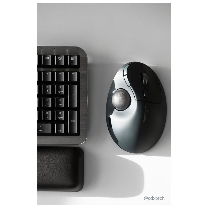 Kensington K72196WW Pro Fit Ergo TB550 Trackball Wireless Bluetooth Ricaricabile 4D Scrolling Batteria Integrata colore Nero