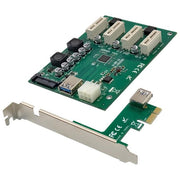 Conceptronic EMRICK10G Scheda di interfaccia e adattatore interno PCIe 4 slot PCIe Standard PCI 2.0 Alimentazione SATA 6-pin e 15-pin colore Verde