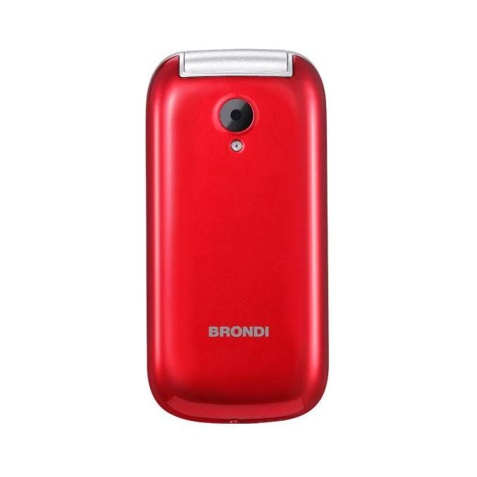 Brondi 10278082 Stone+ Cellulare Dual Sim Flip Attivo Display 2.4'' Fotocamera 1.3 MP Batteria 800 mAh colore Rosso